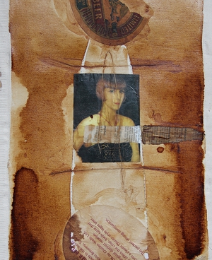  Coffee Collage on cotton | 30cm x 20cm | 1999