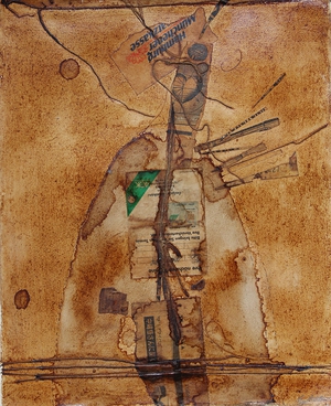  Coffee Collage on cotton | 37cm x 30cm | 1996